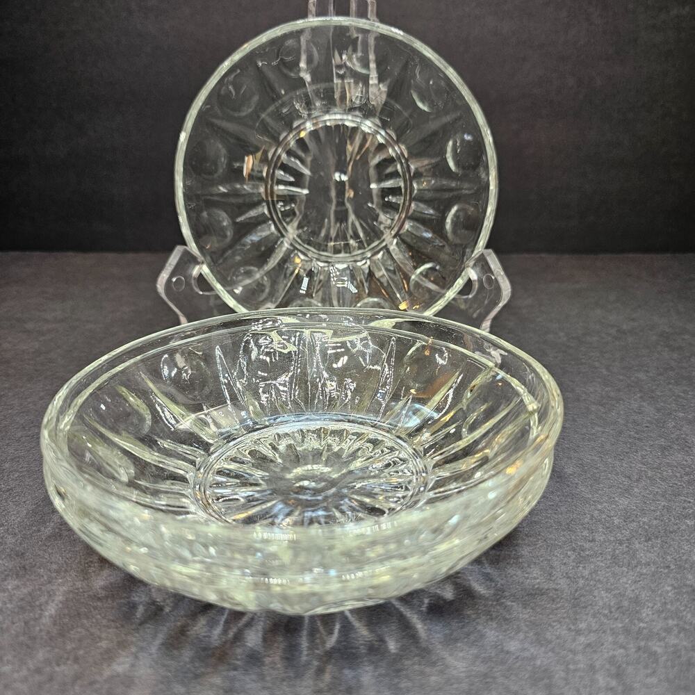 Princess House Regency Fruit Dessert Bowl 5.5" Set of 3 Thumbprint Starburst